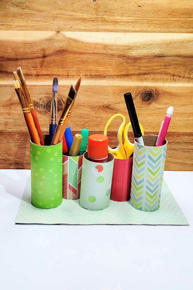 DIY Art Supply Organizer Craft Using Toilet Paper Rolls