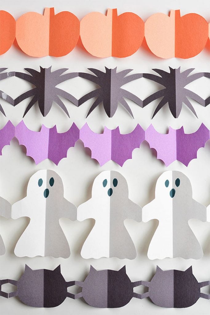 Construction-paper-crafts-onelittleproject-Halloween-Paper-Garland-Cutouts-Bats-Spiders-Pumpkins-Ghosts-and-Black-Cats