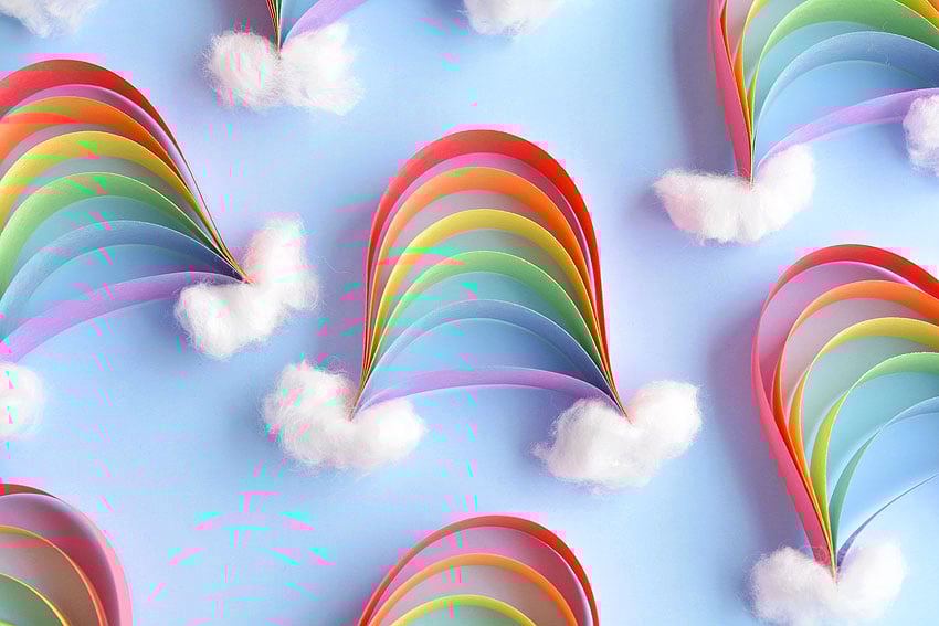 Construction-paper-crafts-onelittleproject-Rainbow Craft-How-to-Make-Paper-Strip-Rainbows