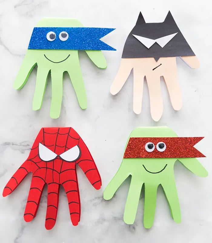 Construction-paper-crafts-thebestideasforkids-Superhero-Craft-Superhero-Handprints