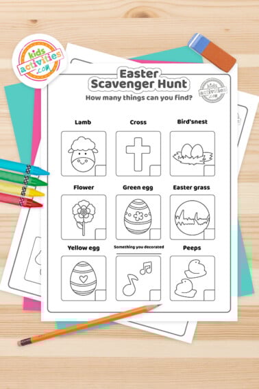 Easter Scavenger hunt Coloring Pages Feature Image