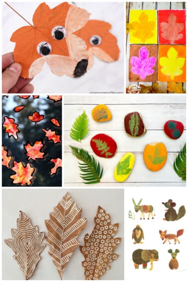 Fall Leaf Crafts for Kids featured on Kids Activities Blog