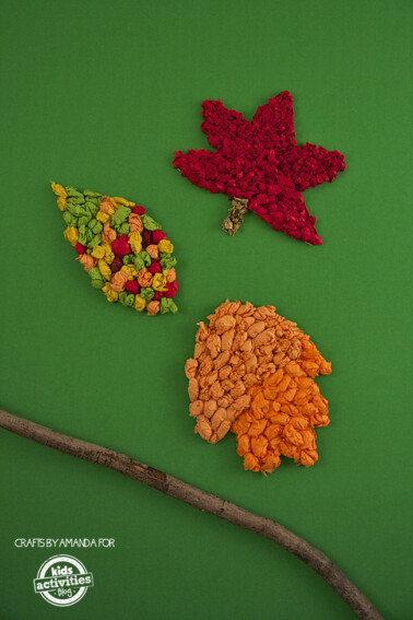 Fall Craft: Tissue Paper Leaves