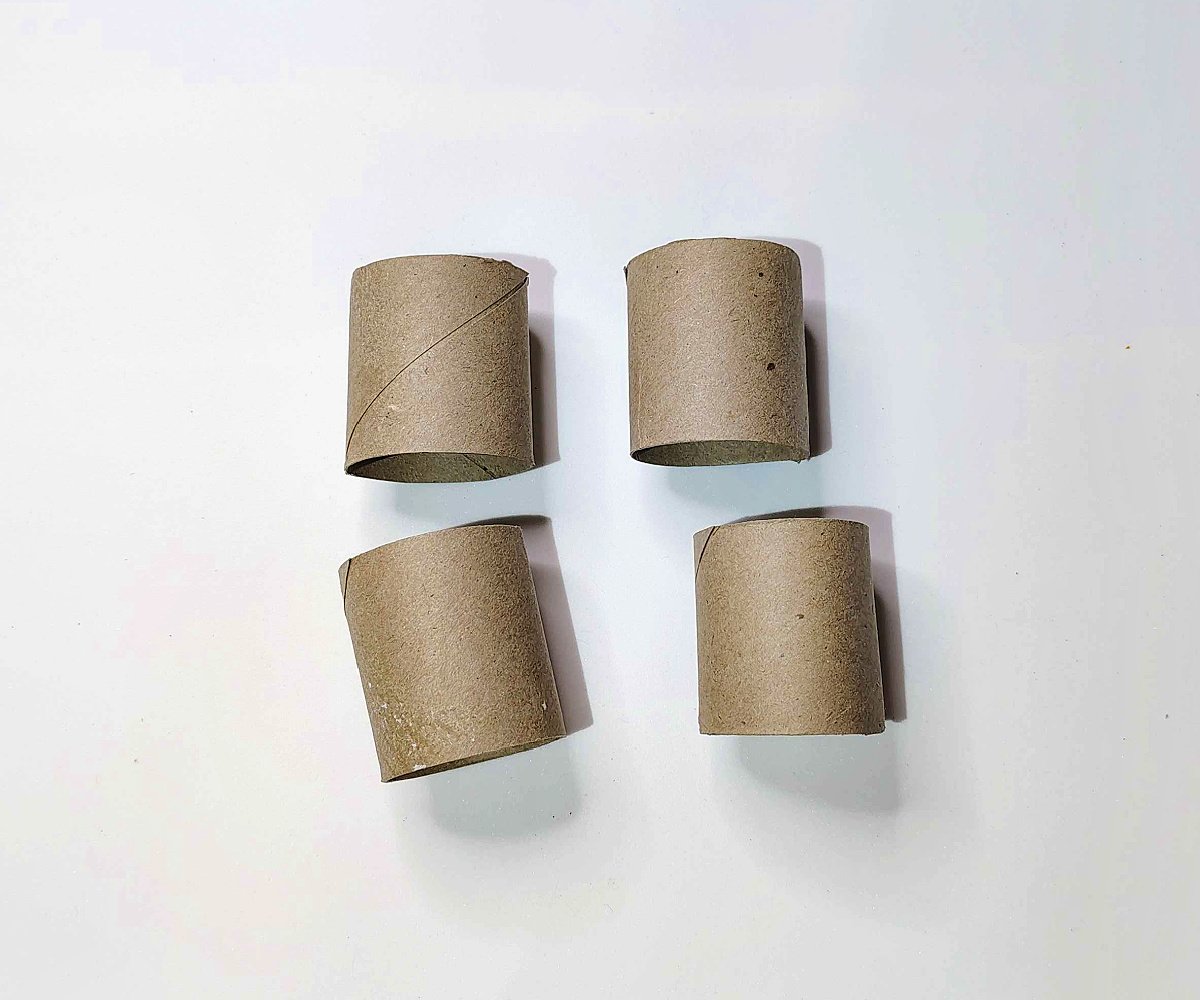 Paper Tea Cups- Step 1 - 2 toilet paper rolls cut in half- Kids Activities Blog