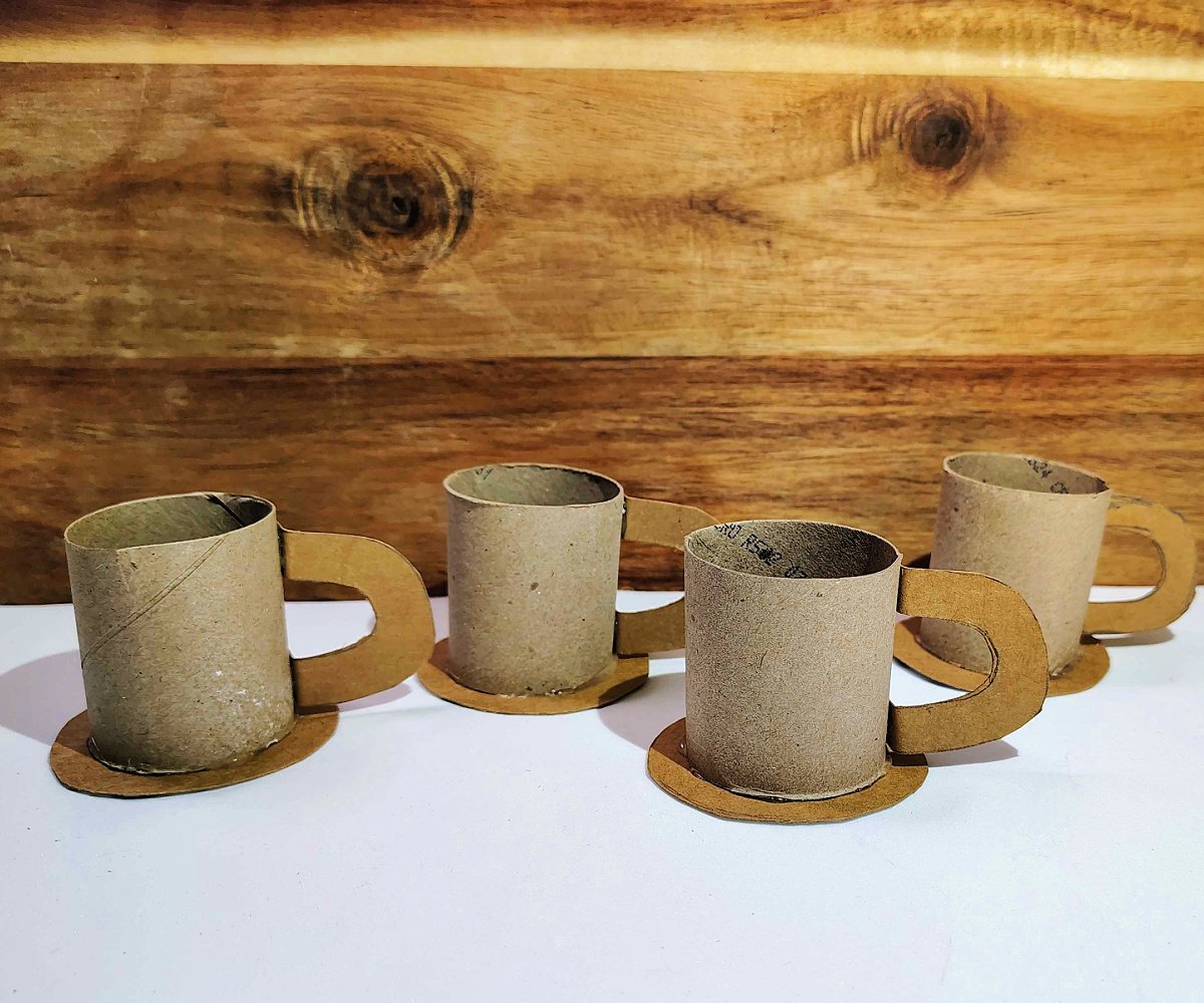Paper Tea Cups- Step 7 - 4 cardboard tea cups- Kids Activities Blog